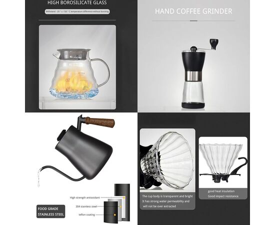السفر اليد القهوة وعاء مجموعة اليد القهوة هدية صندوق طاحونة مقياس الإلكترونية الفولاذ المقاوم للصدأ اليد وعاء فنجان القهوة مجموعة